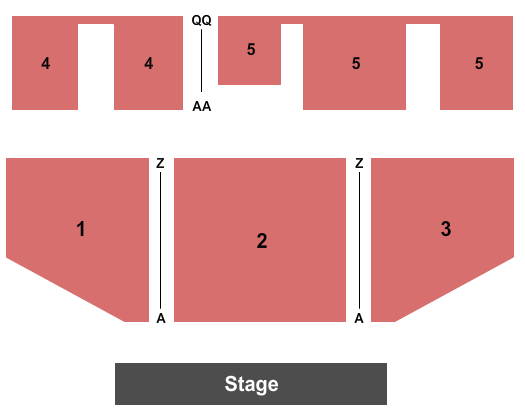 Spirit Mountain Casino - Heritage Hall Stage Seating Chart: End Stage