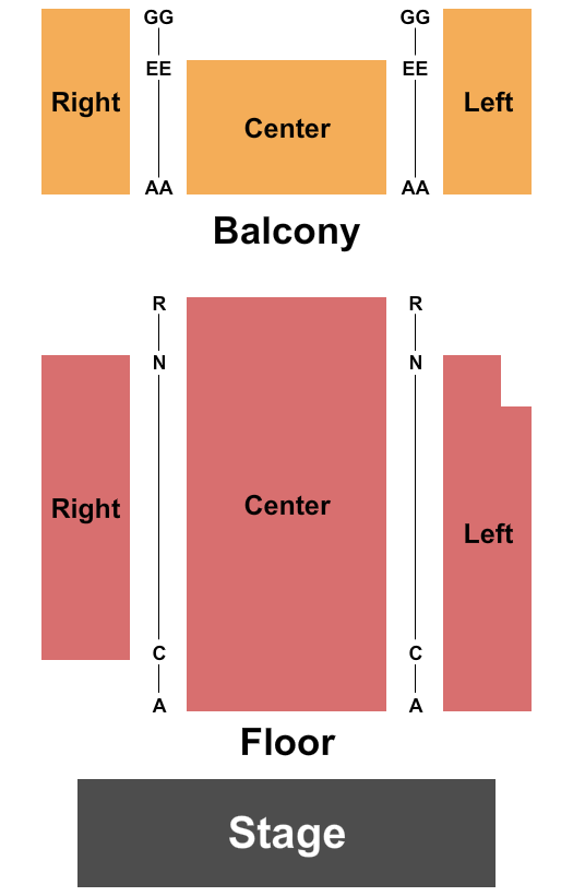 Heritage Hall Theatre Seating Chart: Endstage