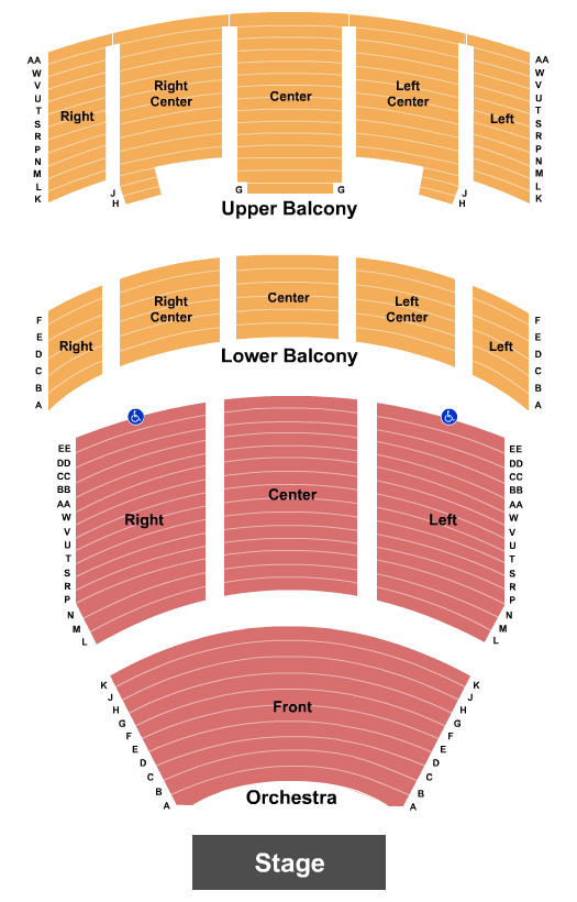 Heritage Theatre At Dow Event Center Seating Chart: End Stage
