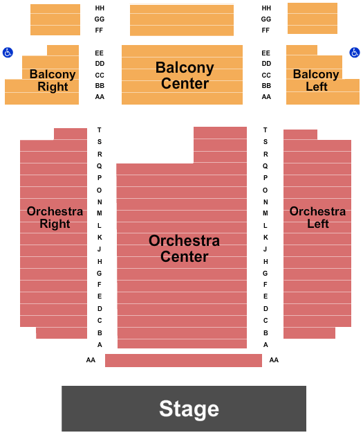 Heritage Theatre - CA Seating Chart: End Stage