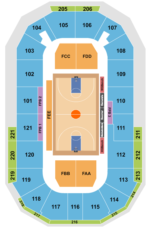 Hero Arena At Mountain America Center Seating Chart: Basketball - Globetrotters