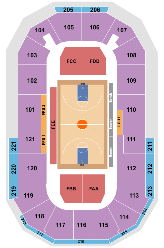 Hero Arena At Mountain America Center Seating Chart: Basketball