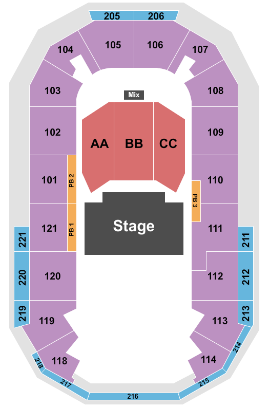 Hero Arena At Mountain America Center Seating Chart: Halfhouse 2