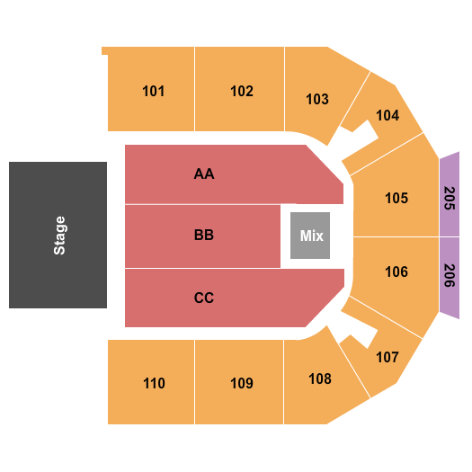 Hero Arena At Mountain America Center Seating Chart: Halfhouse