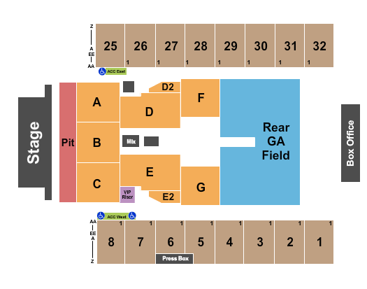 Hersheypark Stadium Seating Chart: Endstage GA Pit/Rear Field GA
