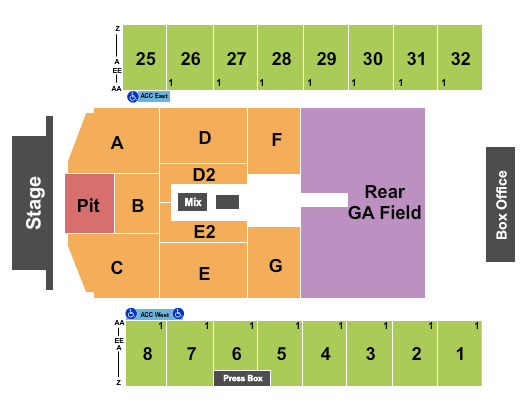 Hersheypark Stadium Seating Chart: Endstage GA Pit 3