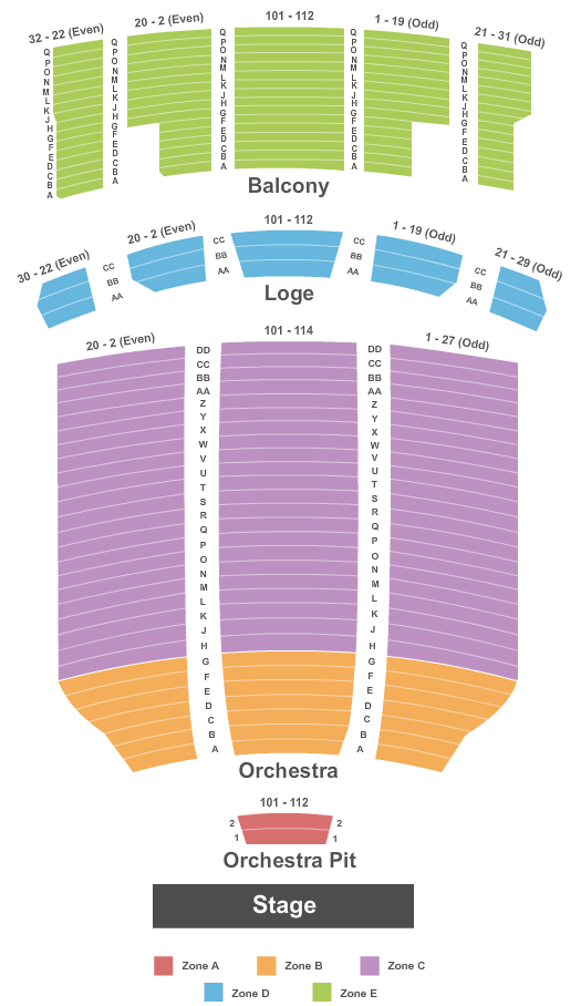 The Mahaffey Theater Seating Chart
