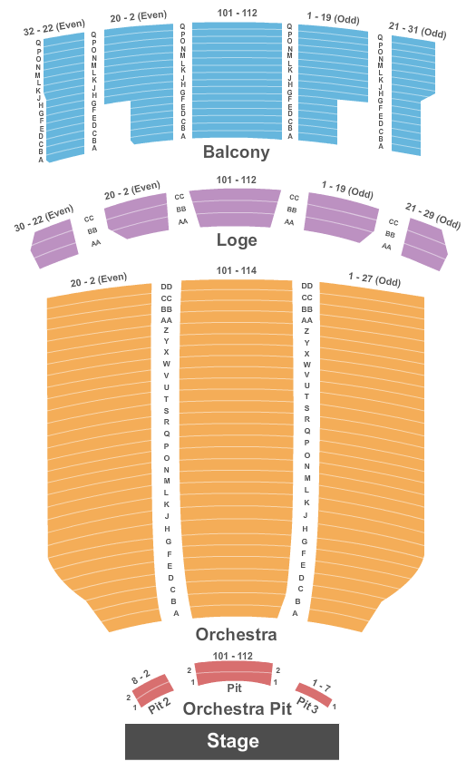 Hershey Theatre Seating Chart: Endstage 2