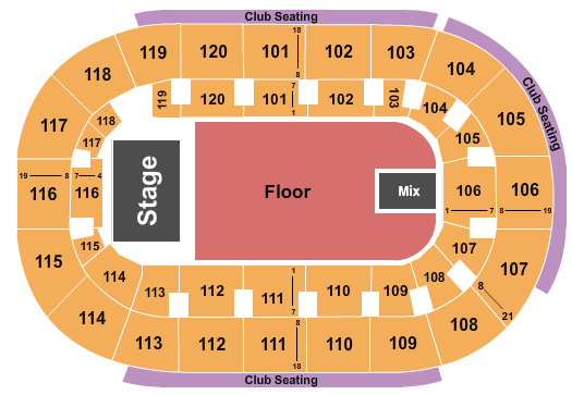 Hertz Arena Seating Chart: Endstage Floor