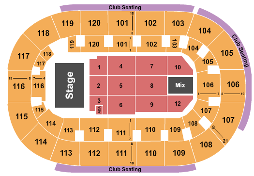 Hertz Arena Seating Chart: Floor 1-12, ADA 3