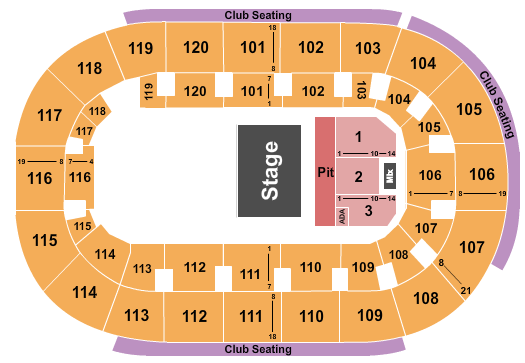Hertz Arena Seating Chart: Half House Pit 2