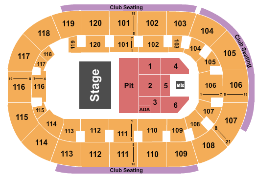 Hertz Arena Seating Chart: Half House Pit