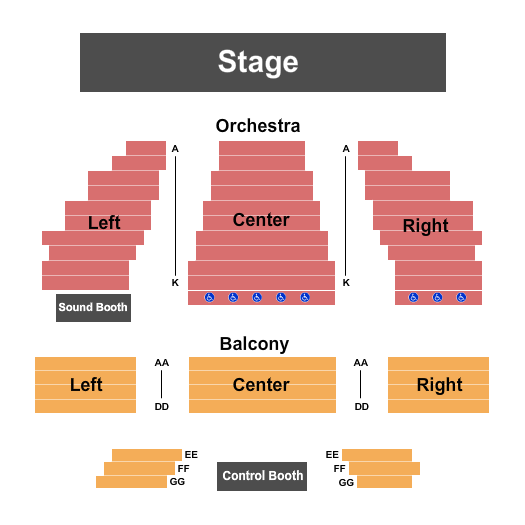 Hickory Community Theatre Seating Chart: End Stage
