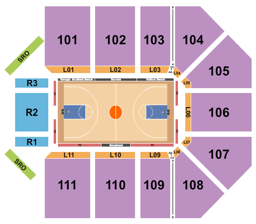Hill Convocation Center Seating Chart: Basketball