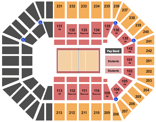 Hilton Coliseum Seating Chart: Volleyball 2