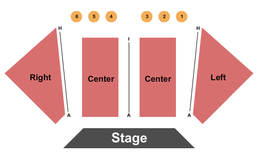 Hinman Auditorium At Center for the Arts of Bonita Springs Seating Chart: Endstage Tables 1-6