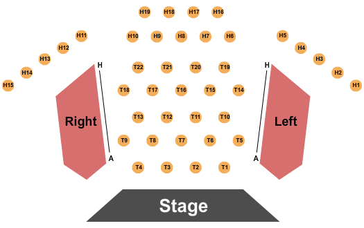 Hinman Auditorium At Center for the Arts of Bonita Springs Seating Chart: Endstage Tables 4