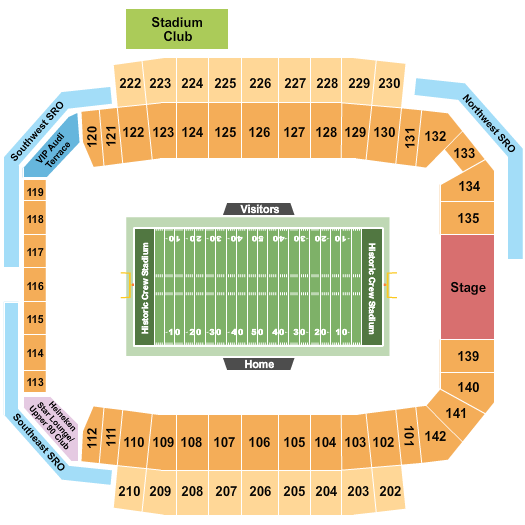 Historic Crew Stadium Seating Chart: Football 1