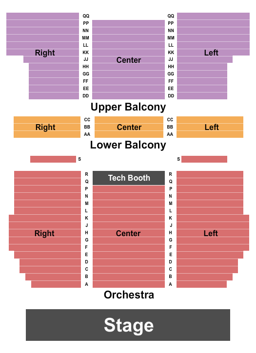 Historic Palace Theatre Seating Chart: Endstage