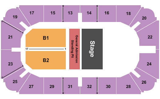 Hobart Arena Seating Chart: Endstage Pit