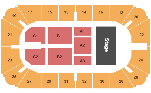 Hobart Arena Seating Chart: End Stage