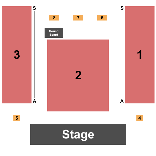 Hobart Art Theater Seating Chart: Endstage/VIP Tables 2