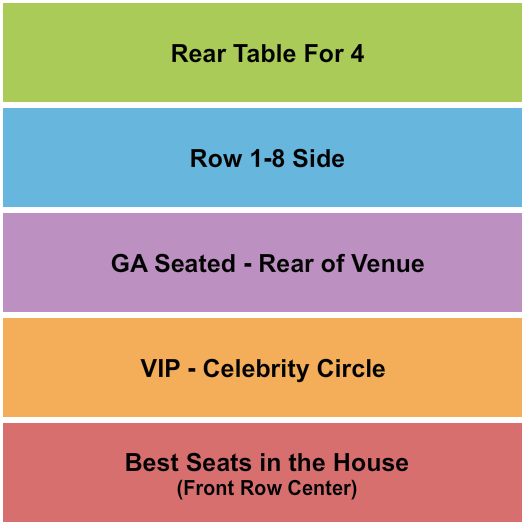 Hobart Art Theater Seating Chart: GA/Tables/VIP/Best Seats
