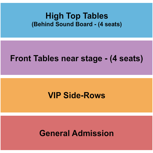 Hobart Art Theater Seating Chart: GA/VIP/Front/High