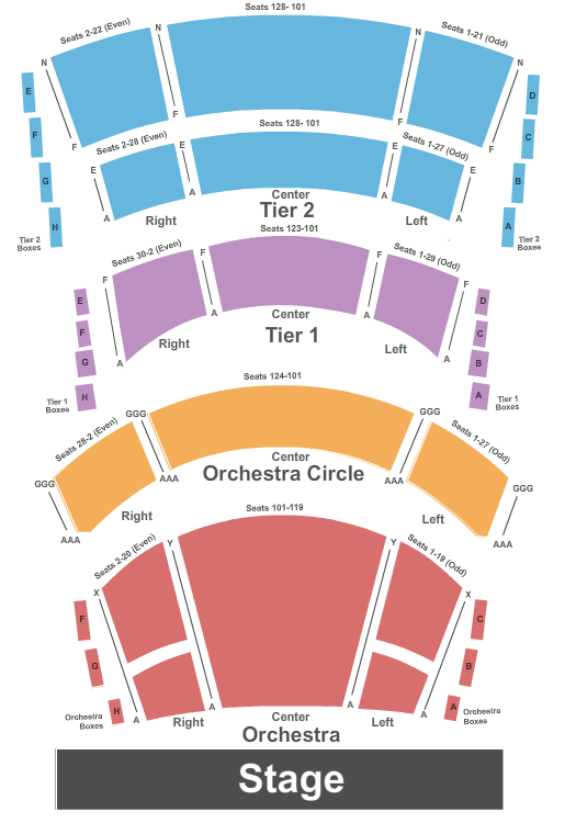 Kiewit Hall At Holland Performing Arts Center Seating Chart