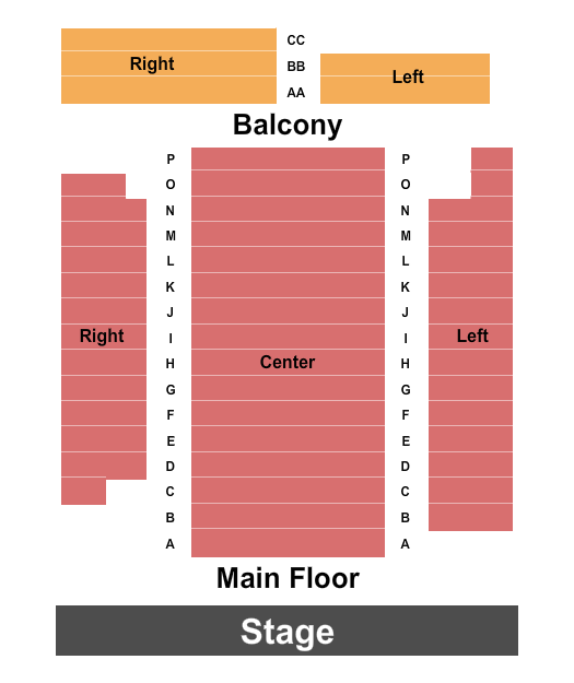 Holly Theatre - GA Seating Chart: Endstage