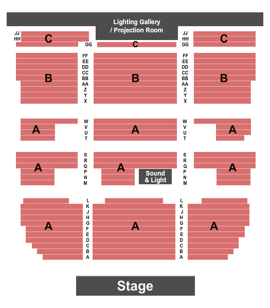Holly Theatre Seating Chart: Endstage