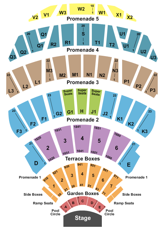 Hollywood Bowl Seating Chart: Endstage2