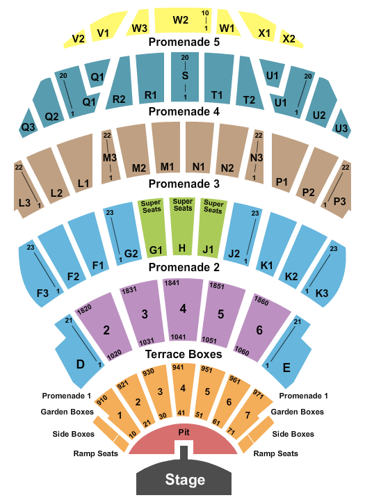 Hollywood Bowl Seating Chart: Endstage Pit W/Catwalk