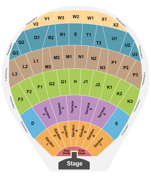 Hollywood Bowl Seating Chart: Endstage Pool Circ w/ Catw