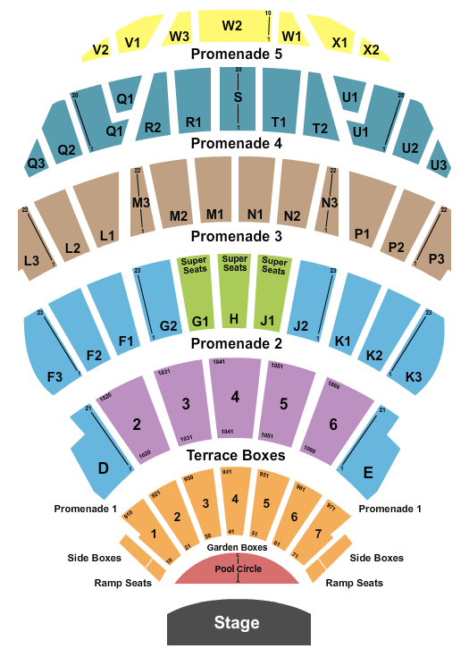 Hollywood Bowl Seating Chart: Endstage Pool Tables