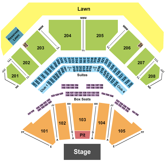Credit Union 1 Amphitheatre Seating Chart: Endstage GA Pit