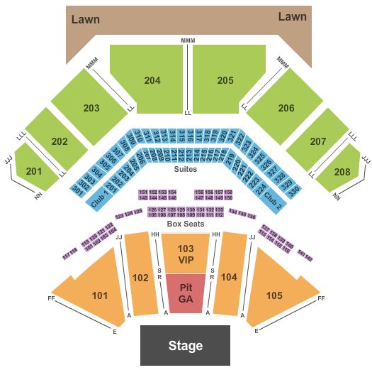 Hollywood Casino Amphitheatre Tinley Park Seating Chart With Seat Numbers
