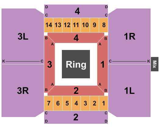 Hollywood Casino Gulf Coast - Bay St. Louis Seating Chart: Wrestling
