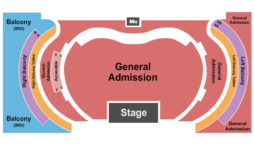 Hollywood Palladium Seating Chart: GA/Tables/Balcony - ADA