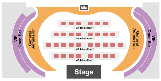 Hollywood Palladium Seating Chart: GA/VIP Open Bar & Tables