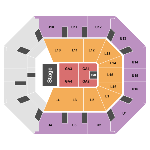 Holmes Center Seating Chart: Endstage GA Floor 1-4