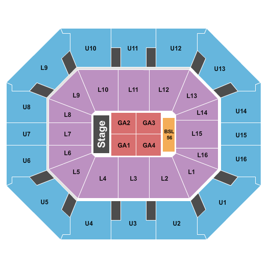 Holmes Center Seating Chart: Endstage GA Floor 2