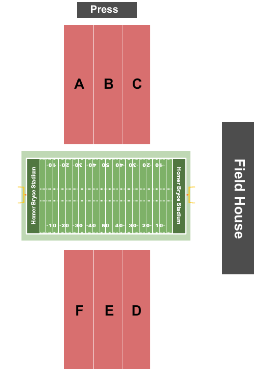 Homer Bryce Stadium Map