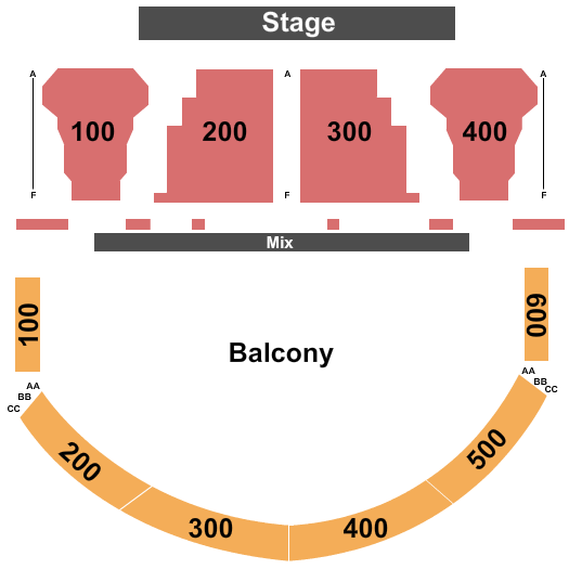 Center for the Arts of Homer Seating Chart: End Stage
