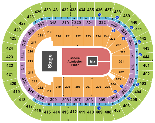 Honda Center Seating Chart: Endstage GA Floor 2