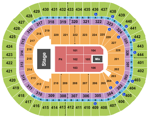 Honda Center Seating Chart: Endstage GA Pit