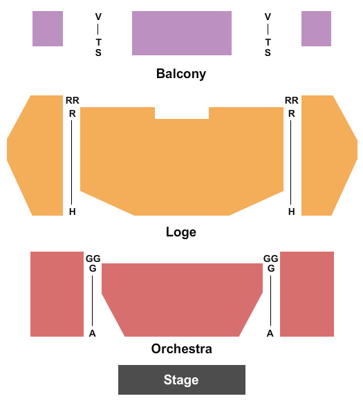 Hoogland Center for the Arts Seating Chart: End Stage