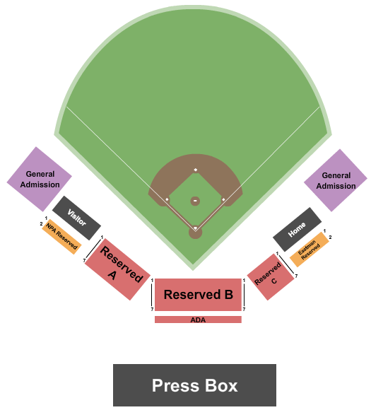 Hooker Field - Martinsville Seating Chart: Baseball