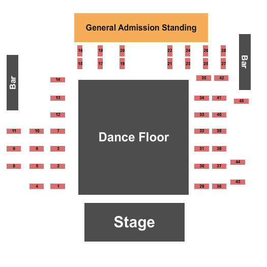 Hoots Hall Seating Chart: GA/Tables