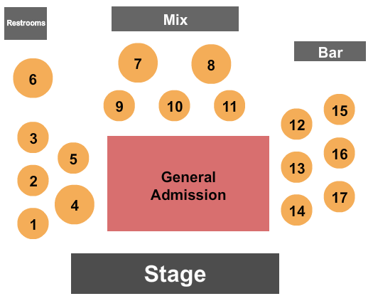 Hoots Pub II Seating Chart: Endstage GA/Tables